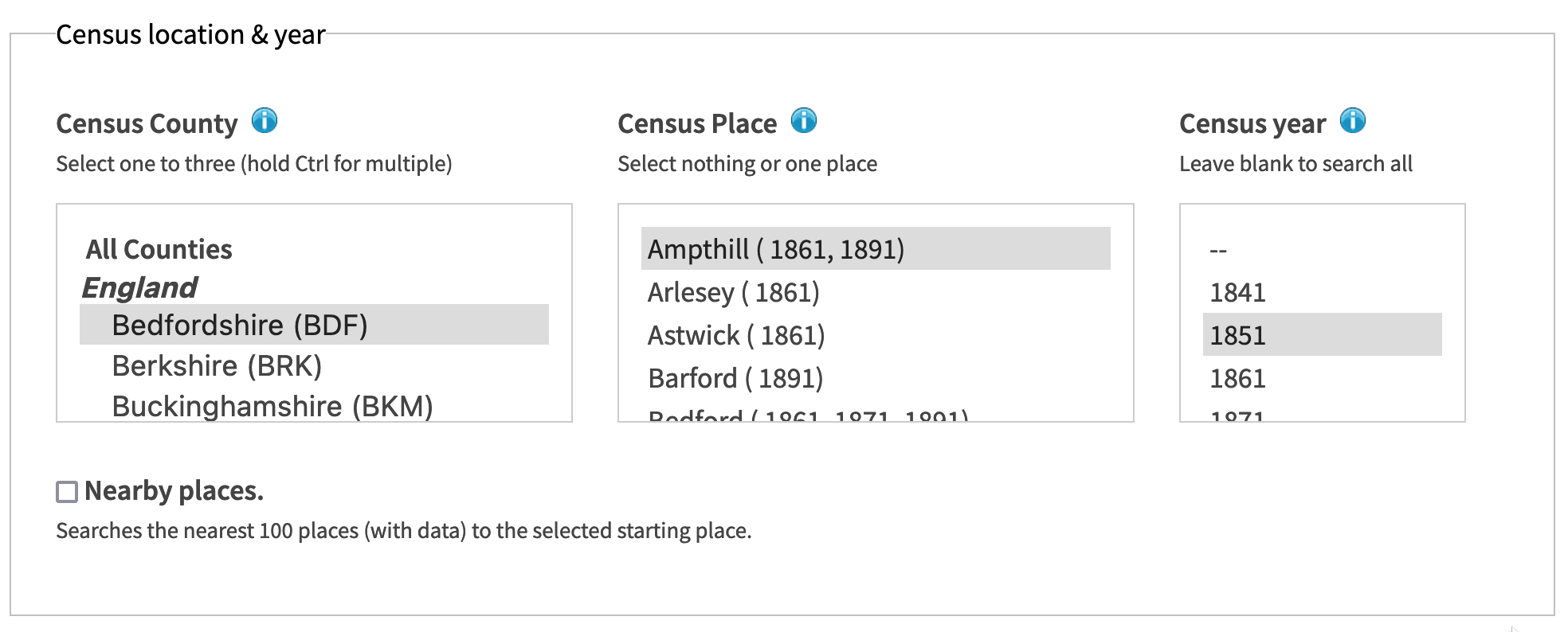 Census Location And Year